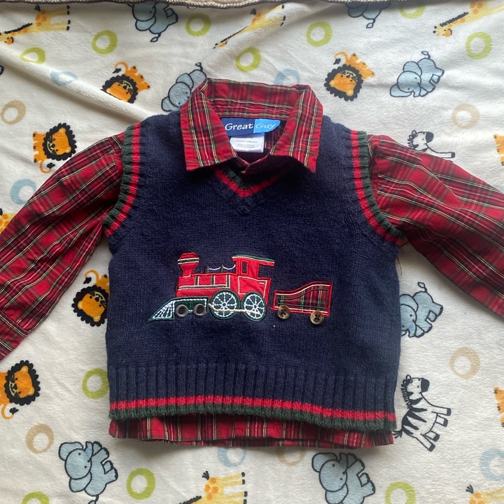 Sweater vest and button up